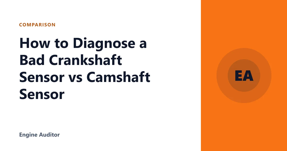 How to Diagnose a Bad Crankshaft Sensor vs Camshaft Sensor