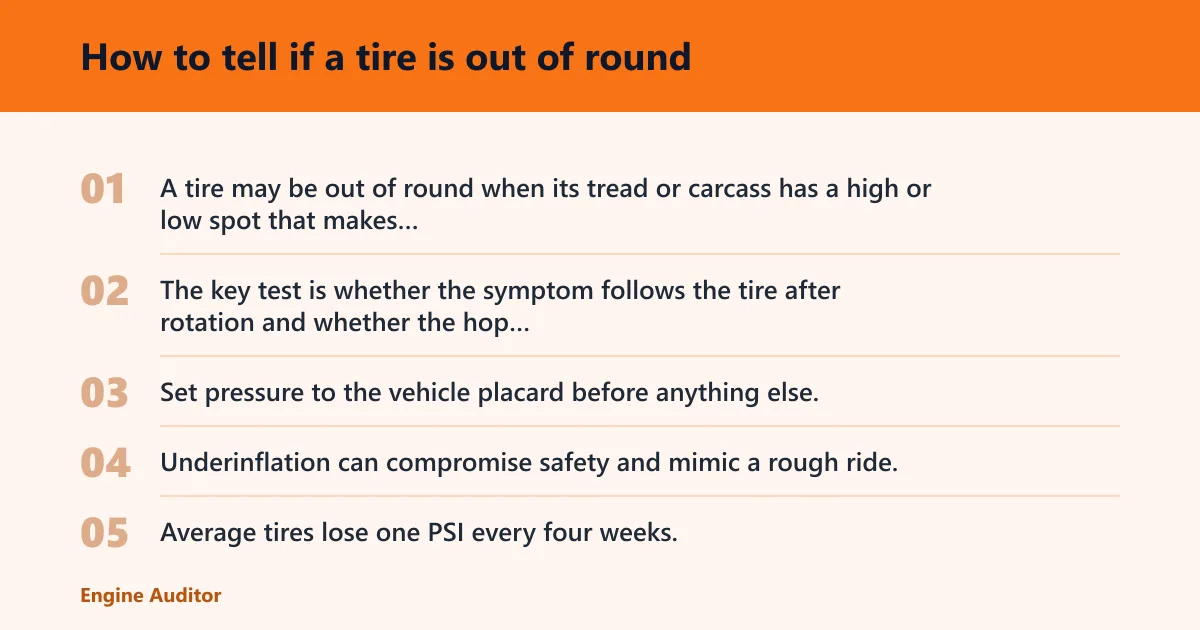 Steps: How to tell if a tire is out of round