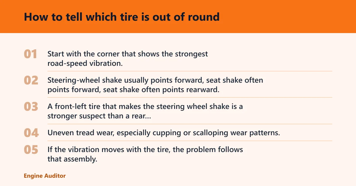 Steps: How to tell which tire is out of round