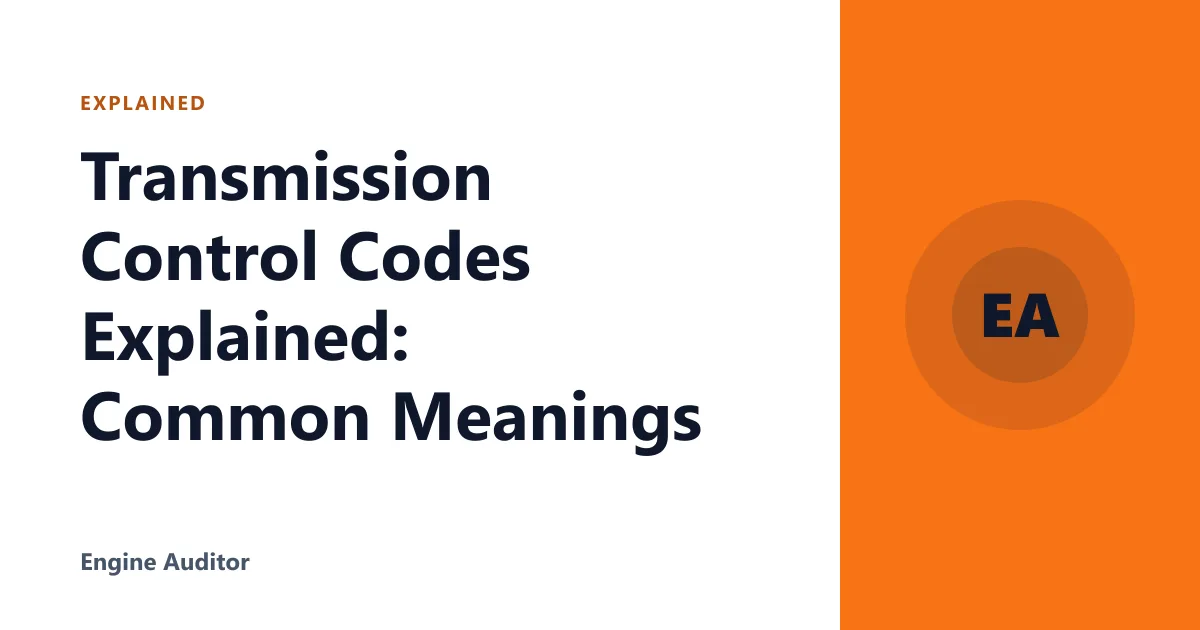 Transmission Control Codes Explained: Common Meanings