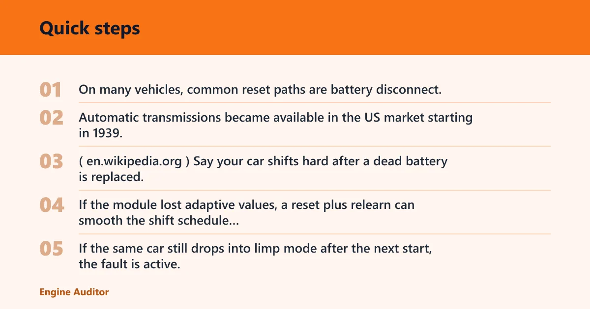 Quick steps: What a TCM reset can change
