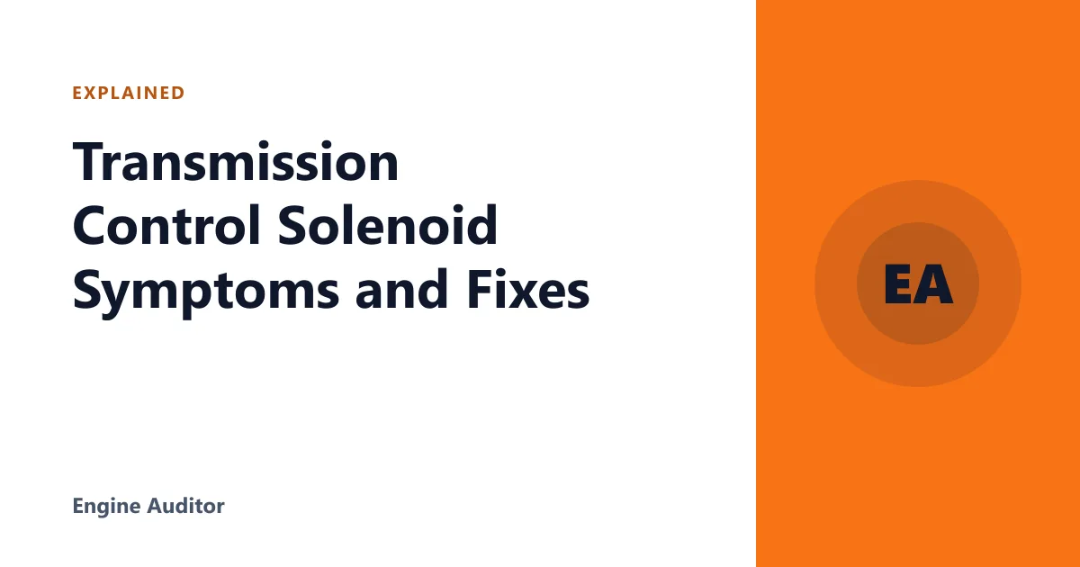 Transmission Control Solenoid Symptoms and Fixes