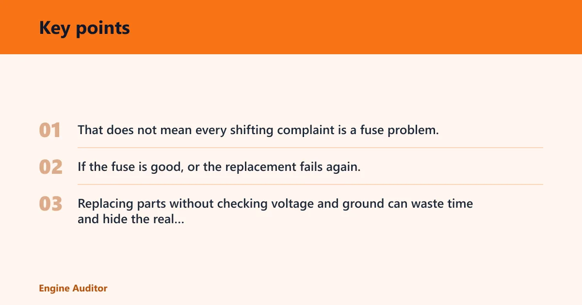 Key points: Can a blown transmission fuse cause shifting problems?