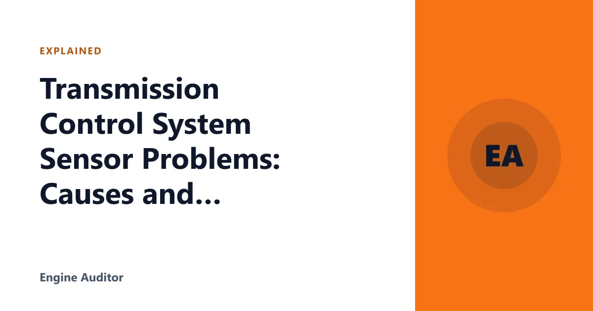 Transmission Control System Sensor Problems: Causes and Symptoms