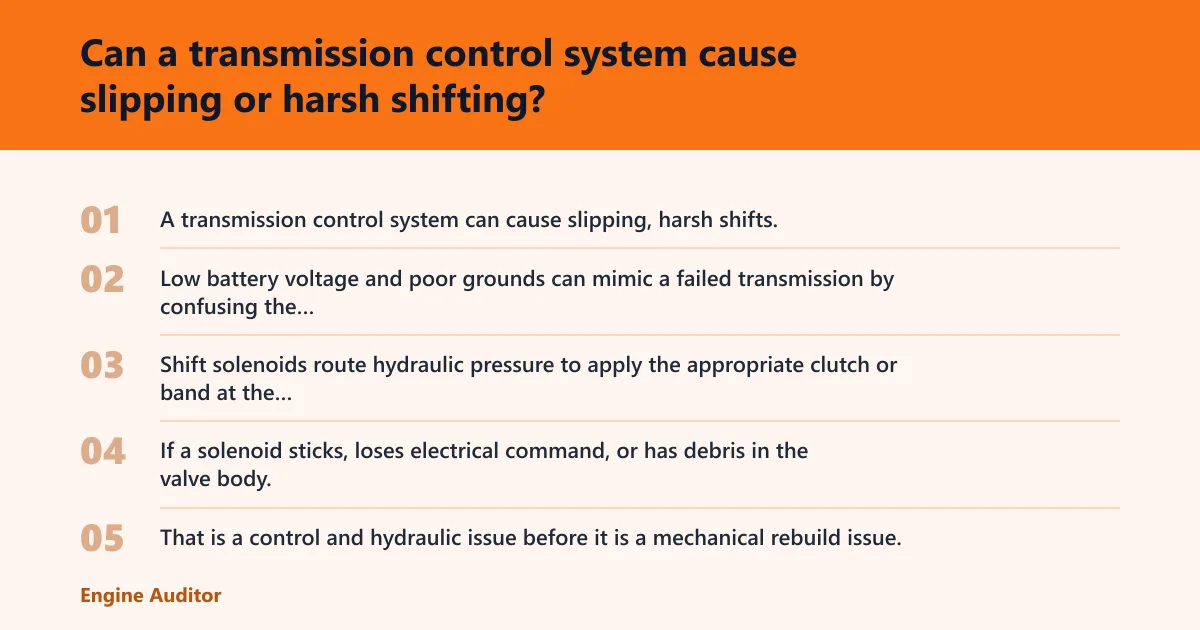 Steps: Can a transmission control system cause slipping or harsh shifting?