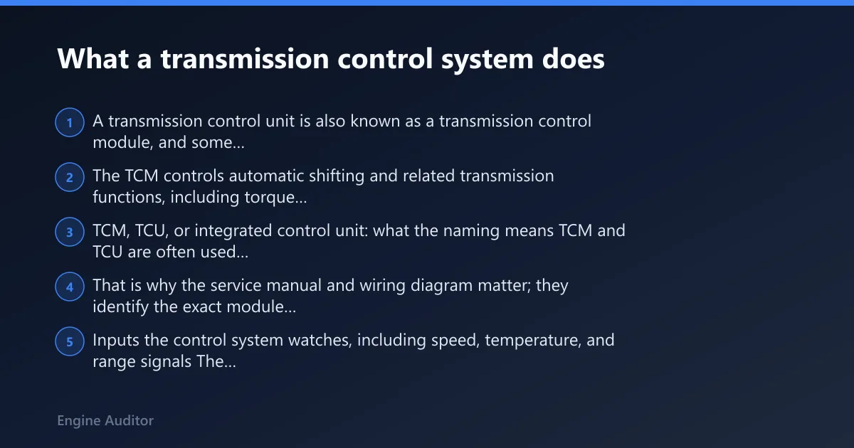 Steps: What a transmission control system does