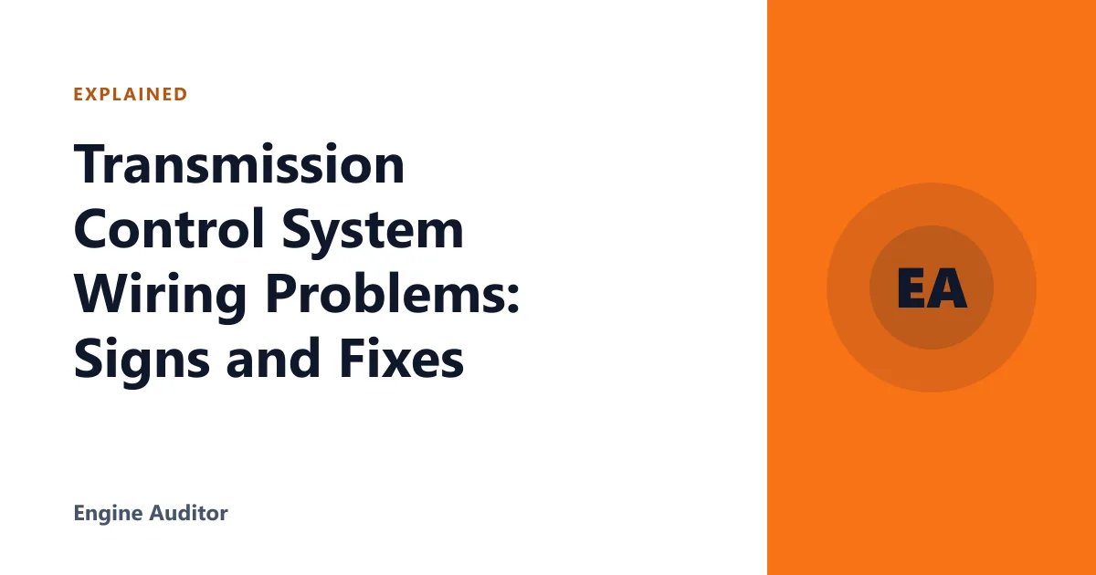 Transmission Control System Wiring Problems: Signs and Fixes