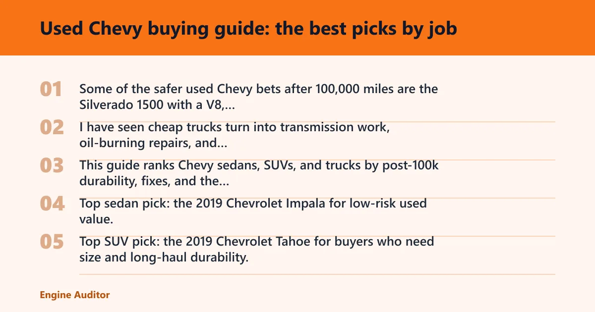 Steps: Used Chevy buying guide: the best picks by job