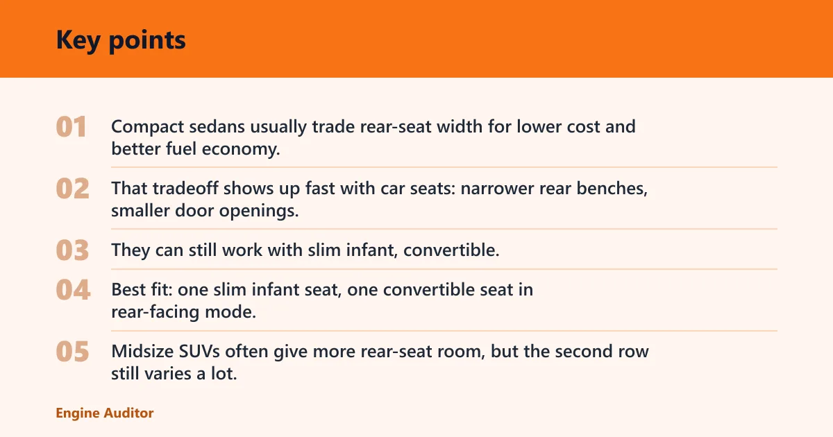 Key points: Which vehicle types are best for car seats?