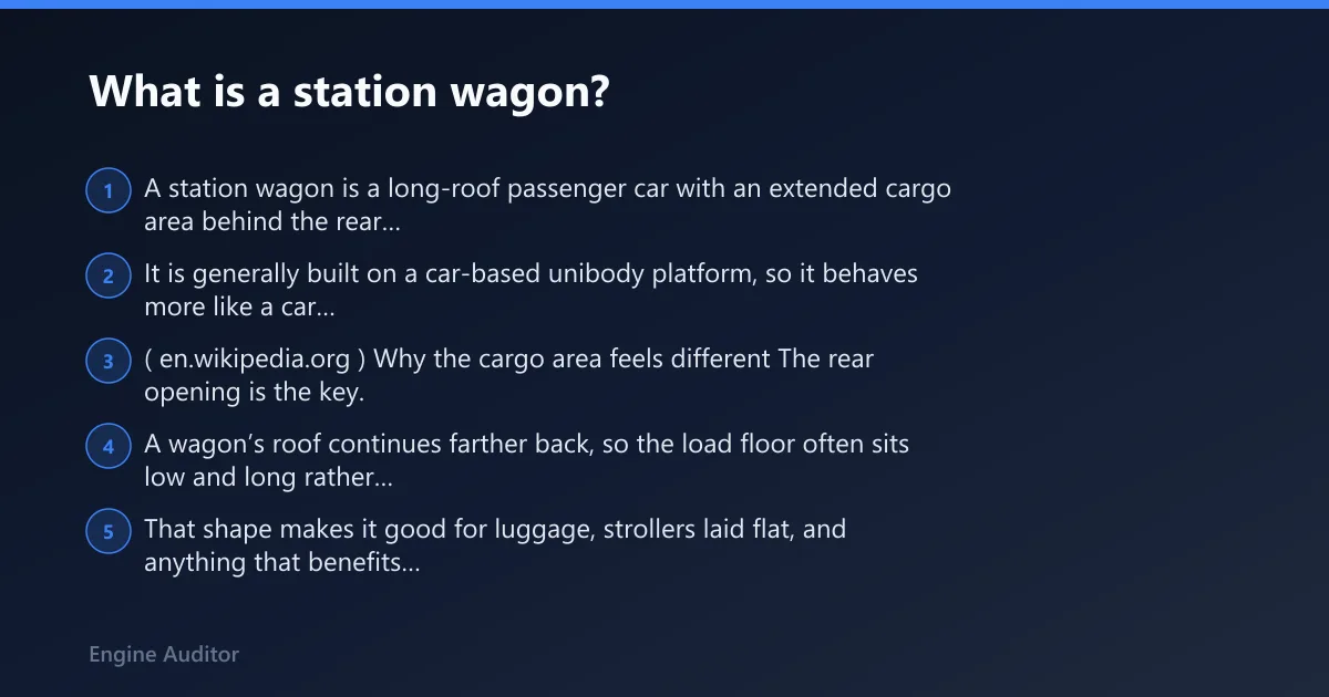 Steps: What is a station wagon?