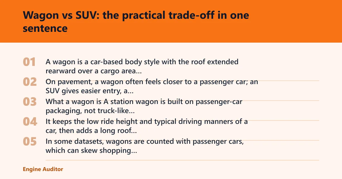 Steps: Wagon vs SUV: the practical trade-off in one sentence
