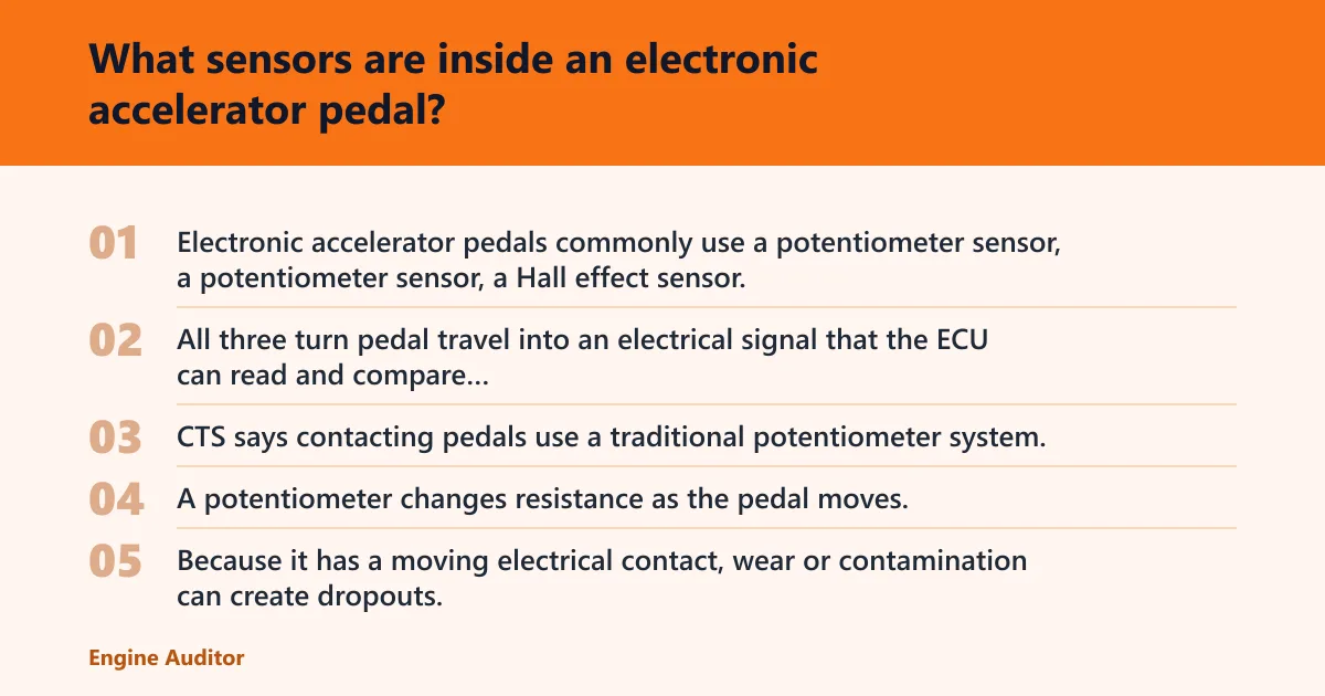 Steps: What sensors are inside an electronic accelerator pedal?