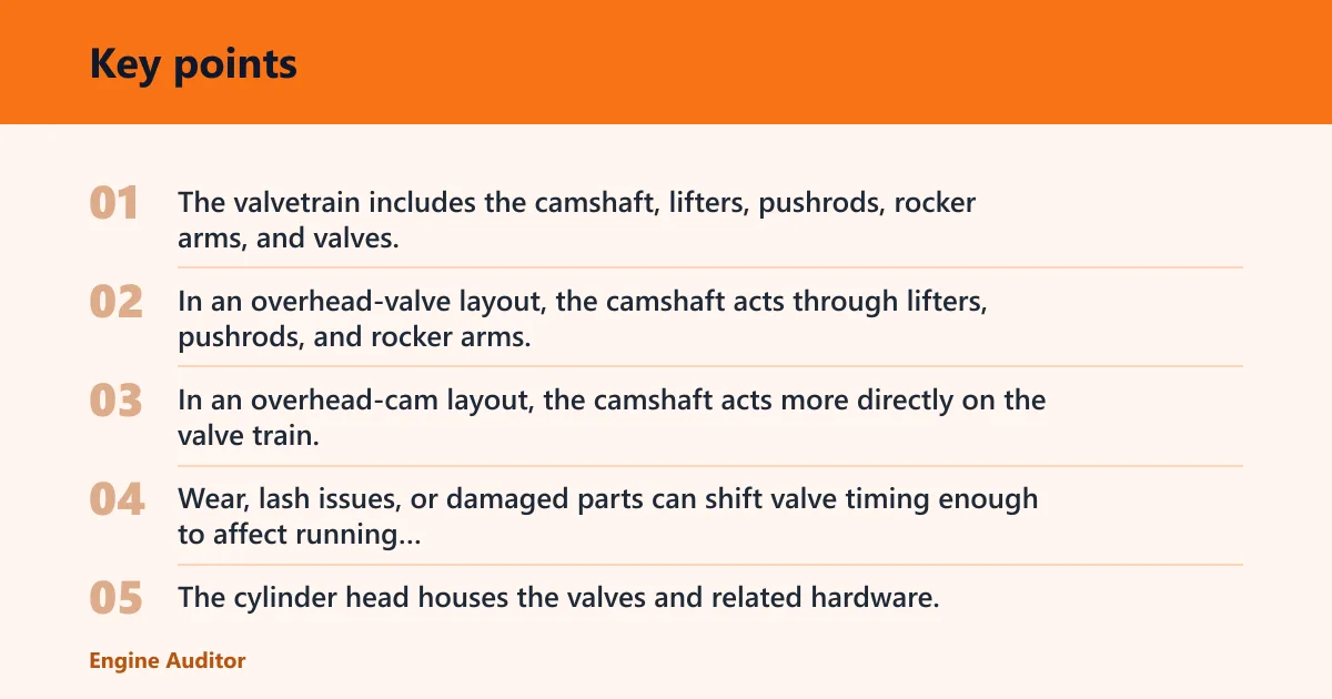 Key points: What opens the valves in an engine?