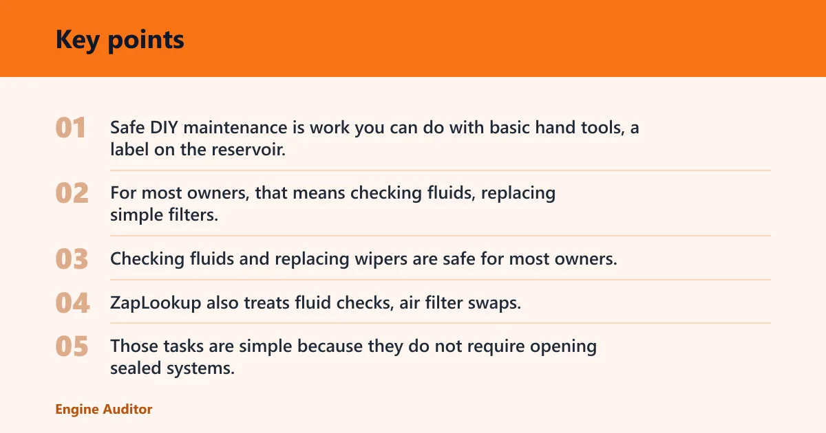 Key points: What counts as safe DIY maintenance?