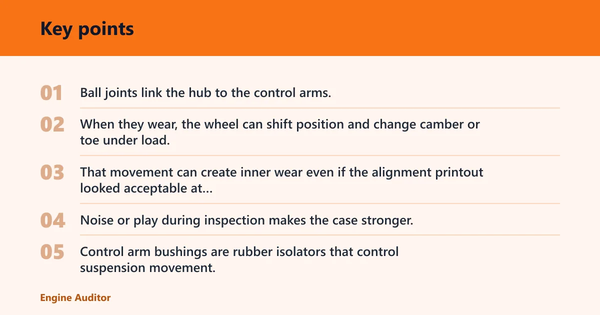 Key points: Is it an alignment problem or worn parts?
