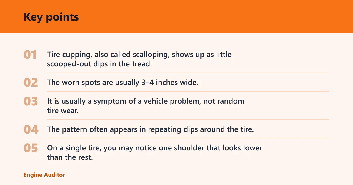 Key points: What tire cupping looks like