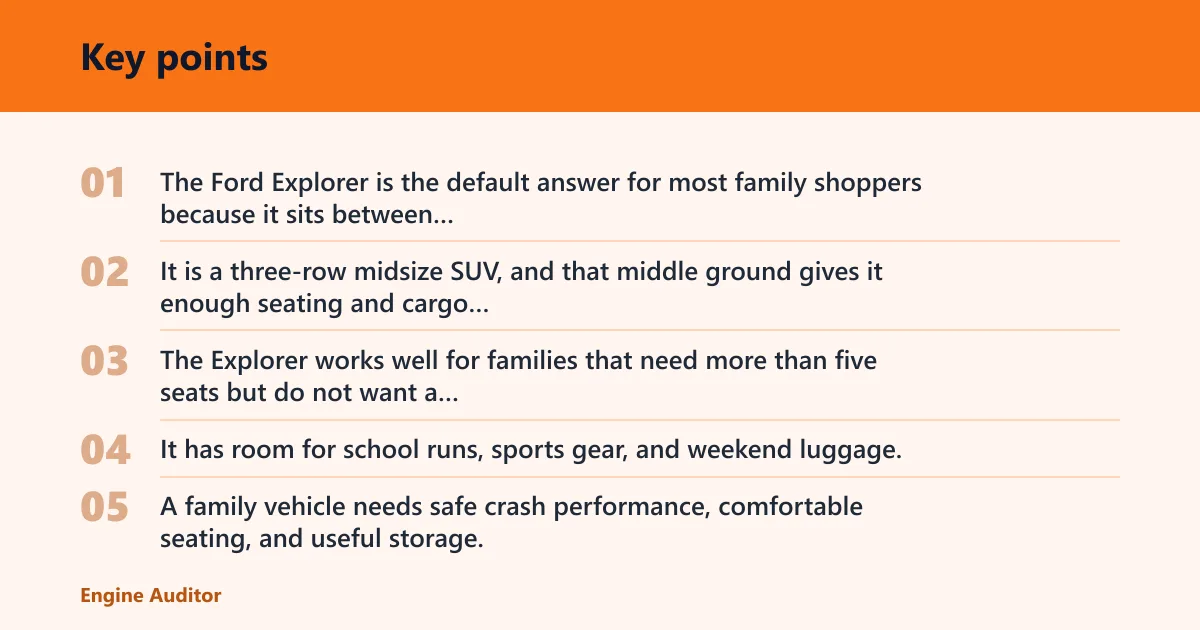 Key points: Best Ford family car