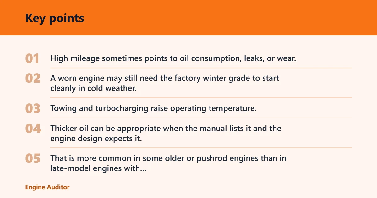 Key points: Older engines, high mileage, and towing