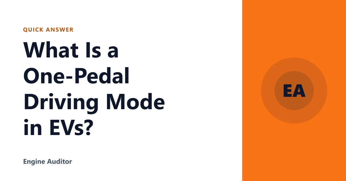 What Is a One-Pedal Driving Mode in EVs?