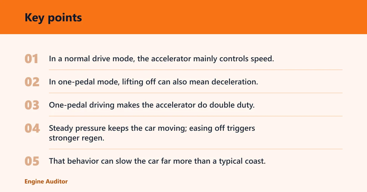 Key points: What is one-pedal driving?