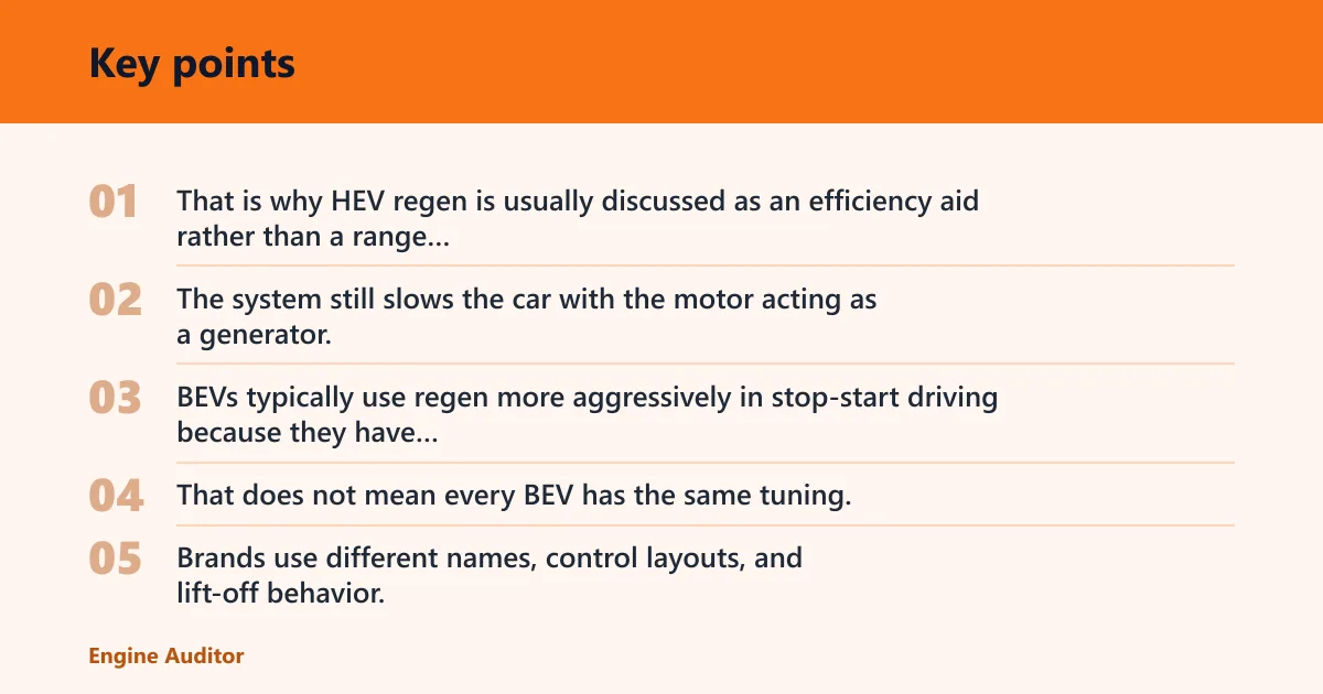 Key points: Is regenerative braking only in electric cars?
