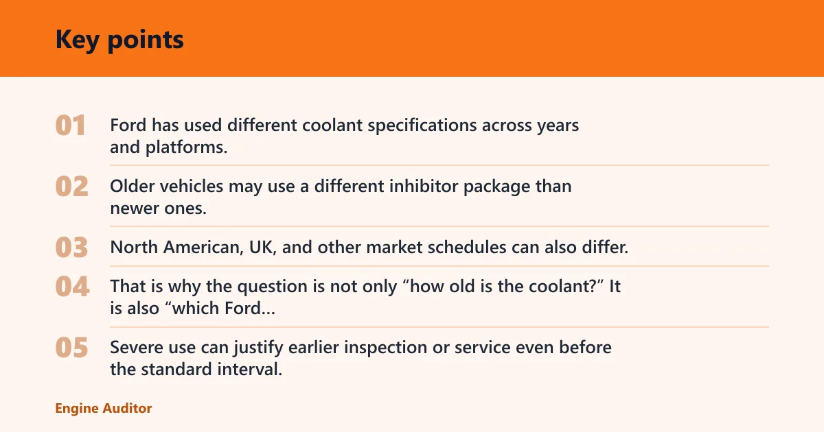 Key points: When should Ford coolant be changed?