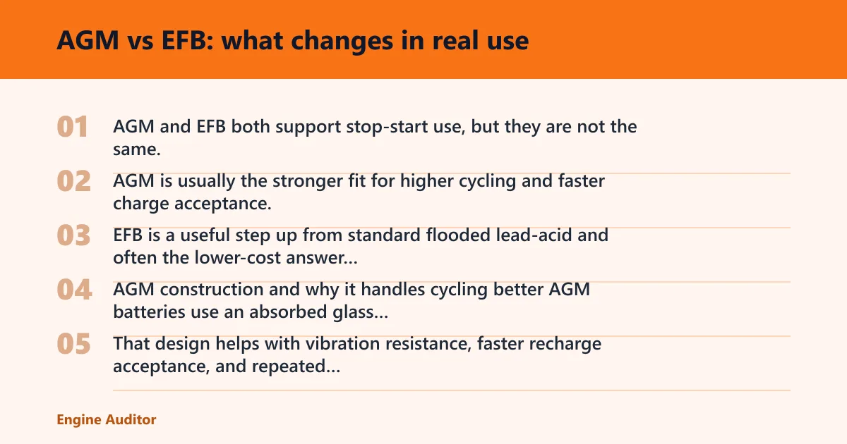 Steps: AGM vs EFB: what changes in real use