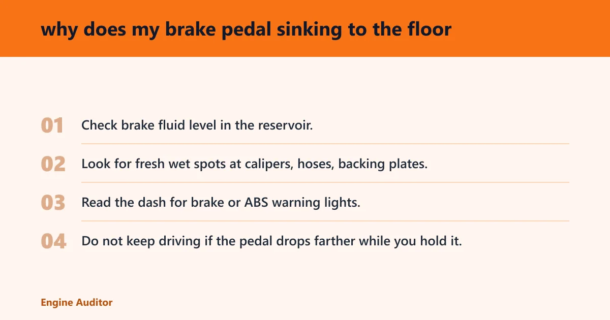 Steps: why does my brake pedal sinking to the floor