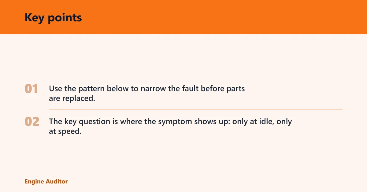 Key points: Car heater symptom table