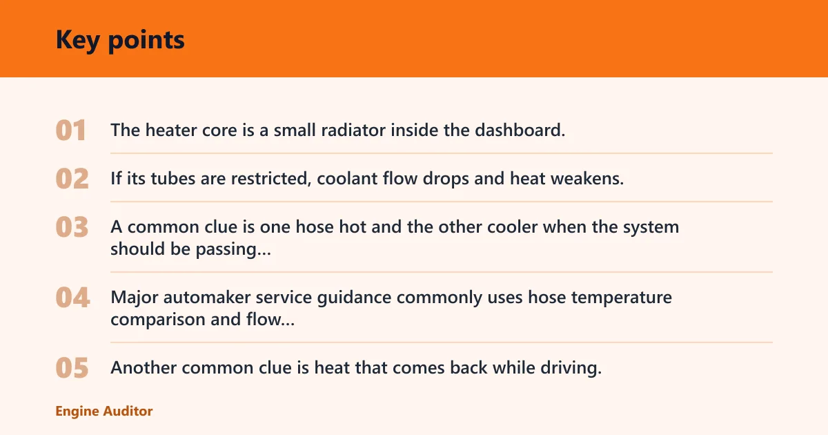 Key points: When the heater core or blend door fails