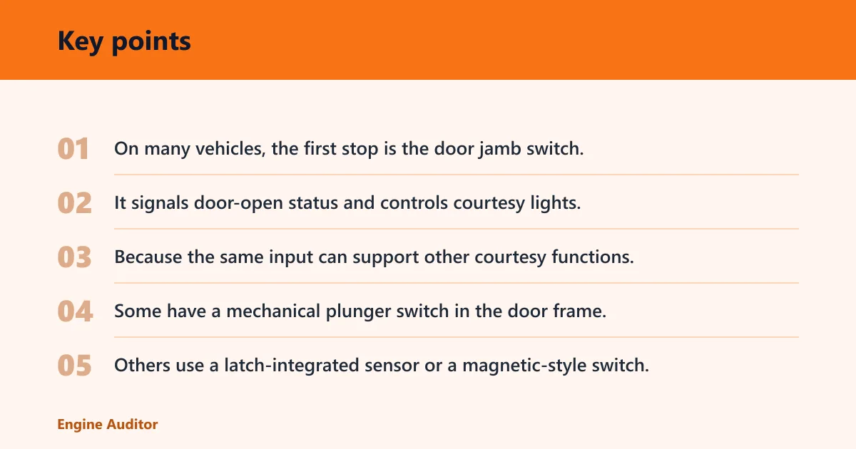Key points: Why your car light turns on when the door opens?