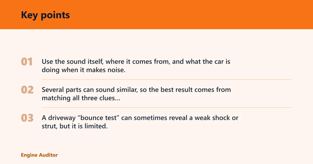 Key points: Bump noise diagnostic matrix