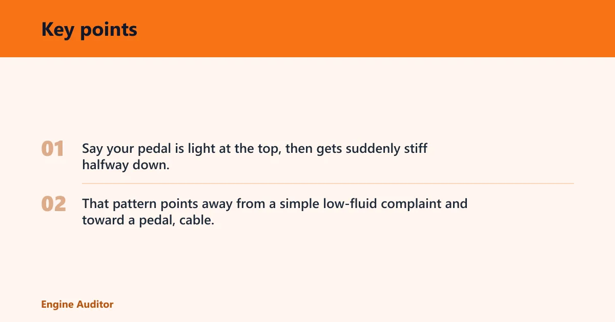 Key points: Clutch pedal diagnostic matrix