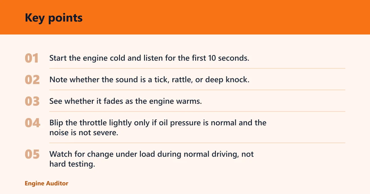 Key points: Why does my engine knock on a cold start?