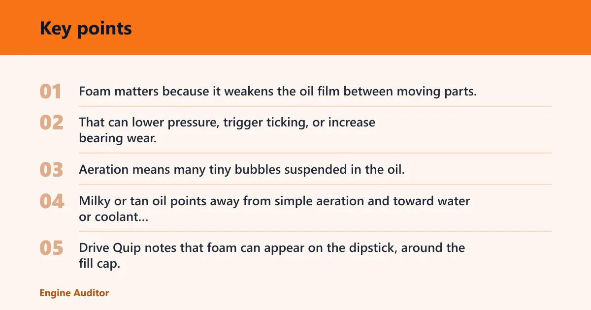 Key points: What foaming oil means
