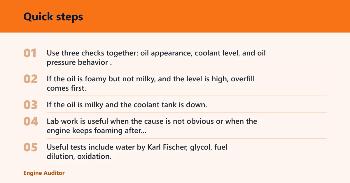 Quick steps: How to tell aeration from coolant contamination