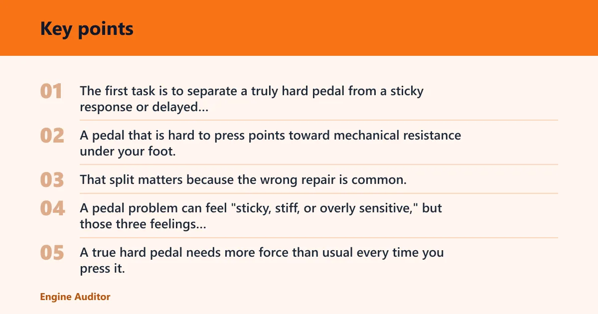 Key points: Stiff pedal vs sticky response