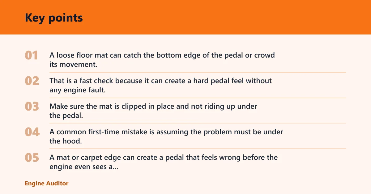 Key points: Why does my gas pedal feel stiff?