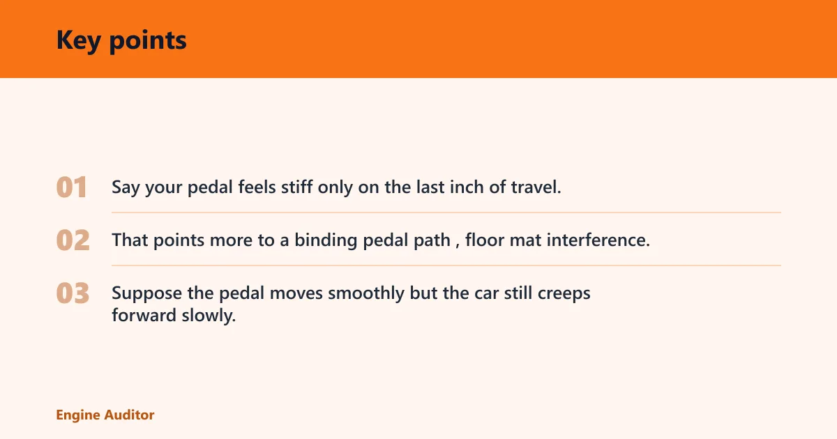 Key points: Gas pedal diagnosis matrix