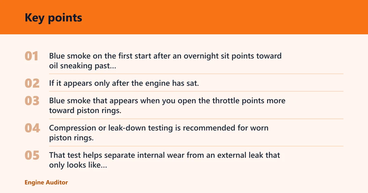 Key points: Is the engine burning oil?
