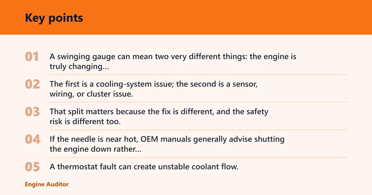 Key points: Why a temperature gauge swings