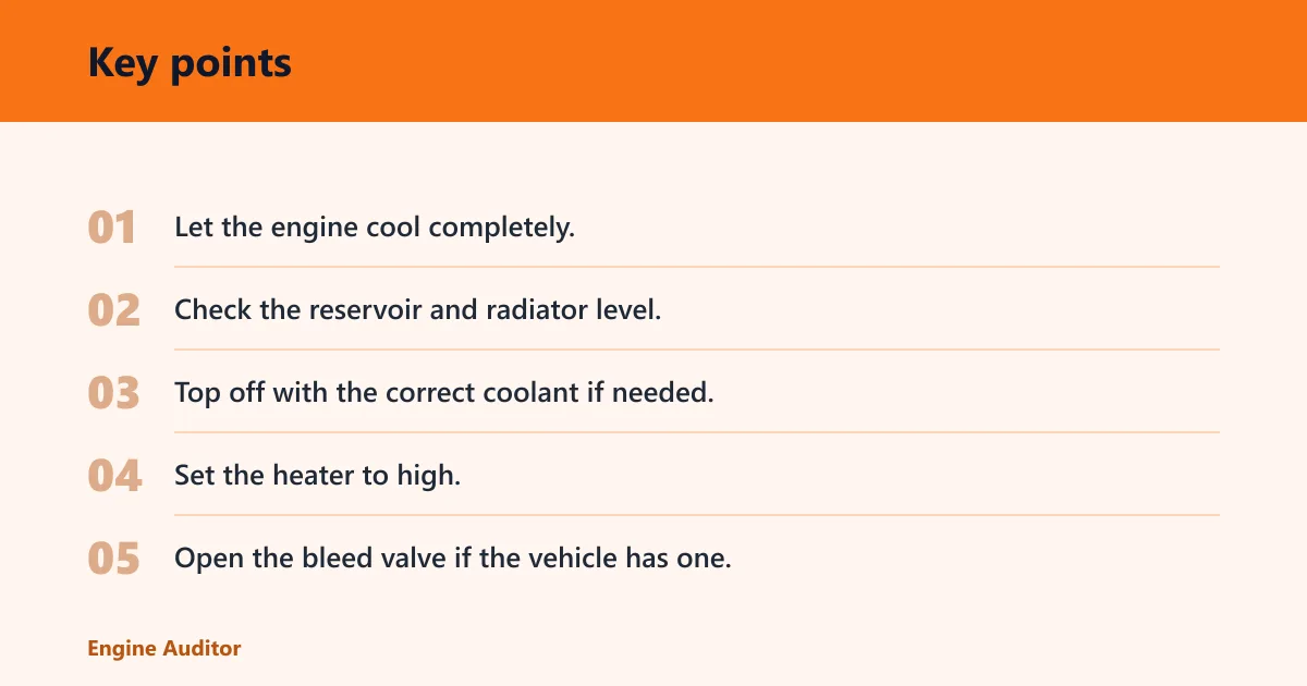 Key points: What if air is trapped in the cooling system?