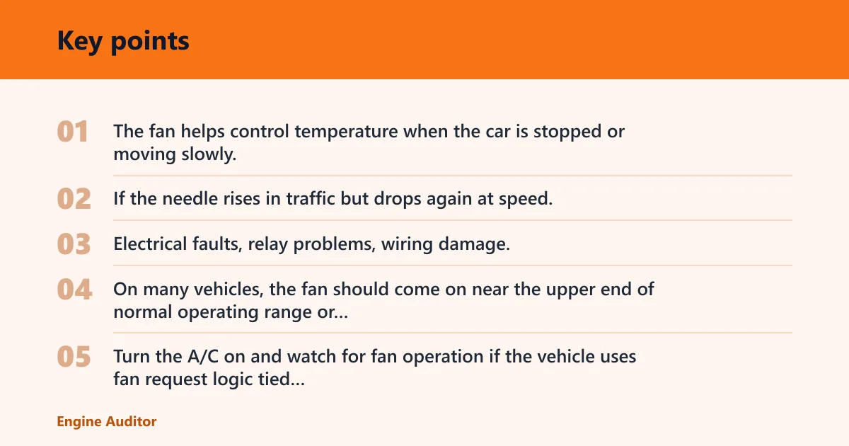 Key points: Can the fan or sensor be at fault?