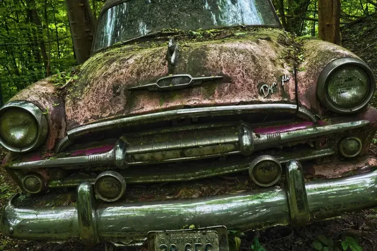 Driver beside a sedan with the hood open and interior lights on, but the car will not crank.